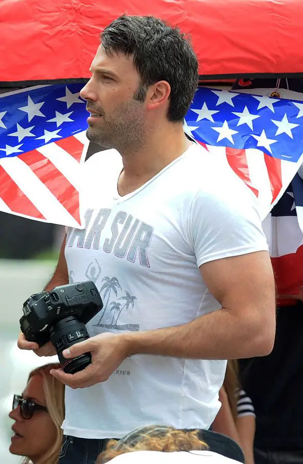 Celebrity 4th July - Ben Affleck took some shots on his Canon camera at his local Fourth of July parade