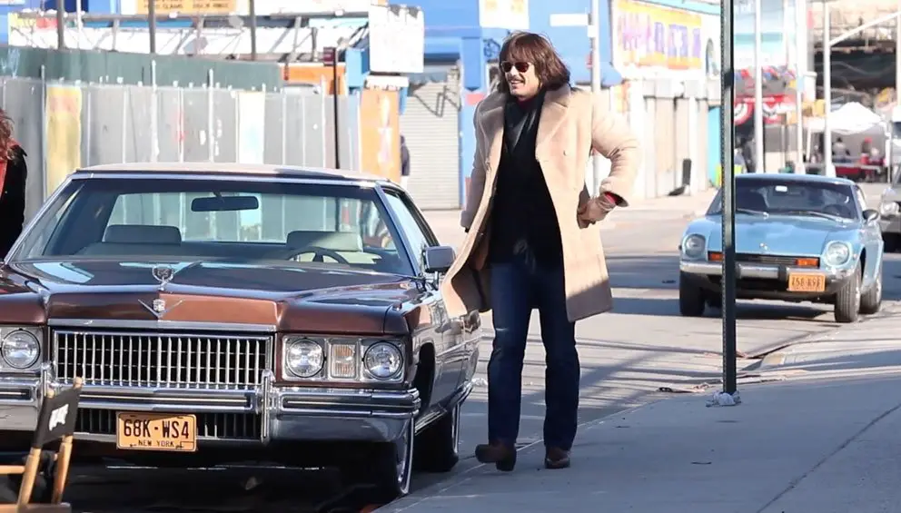 Nice Tache! James Franco was in full 1970's garb shooting scenes in new York for 'The Deuce' Season 2 © The MEGA Agency