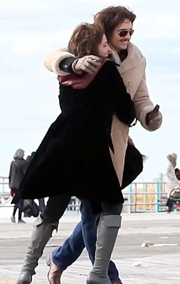 James Franco hugged his co-star on set of 'The Deuce' Season 2 in New York © The MEGA Agency