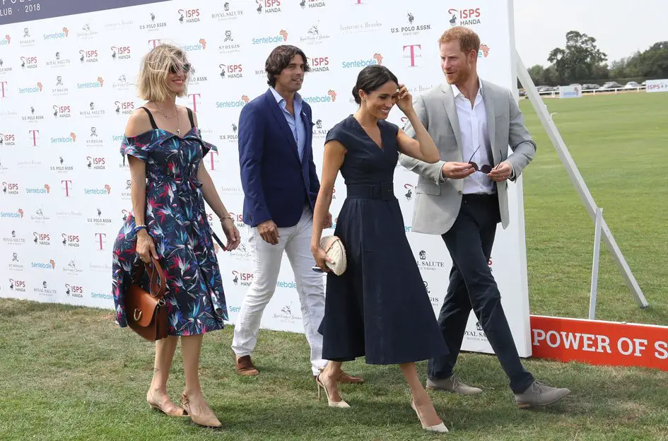 Meghan and Harry led the way joking and smiling with friends Nacho and Delfina Figuares - Photo courtesy of Image.net / Chris Jackson / Getty Images
