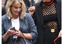 Cara Delevingne and Ashley Benson shared a joke together as they stepped out in Toronto © Atlantic Images