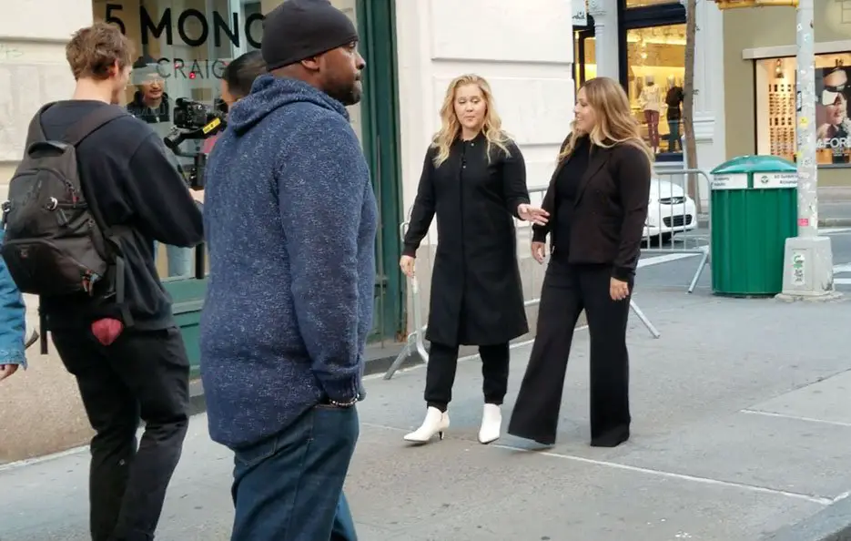 Amy Schumer and stylist Leesa Evans film a commercial and are set to launch their own clothing line © The Mega Agency