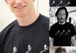Keanu Reeves, Eddie Redmayne, Kevin bacon and Felicty Jones all wearing their Mark Milsom Black Tees to support the Mark Milsome Foundation - Photo courtesy of the Mark Milsome Foundation Website