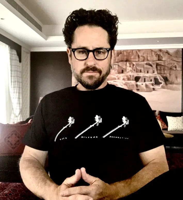JJ Abrams supports the Mark Milsome Foundation with his Black Foundation T shirt - Photo courtesy of the Mark Milsome Foundation Website