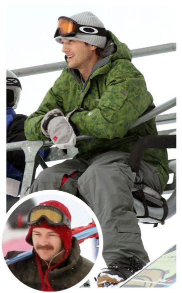 Danny Masterson joined 'The Ranch' co-star Ashton Kutcher snowboarding in Park City, Utah © Atlantic Images