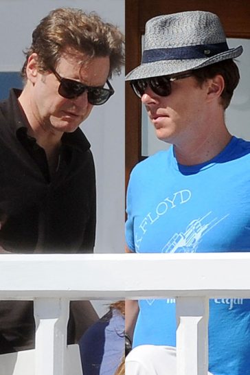 Beach Buddies! Benedict Cumberbatch and Colin Firth hanging out together in Santa Monica © Atlantic Images