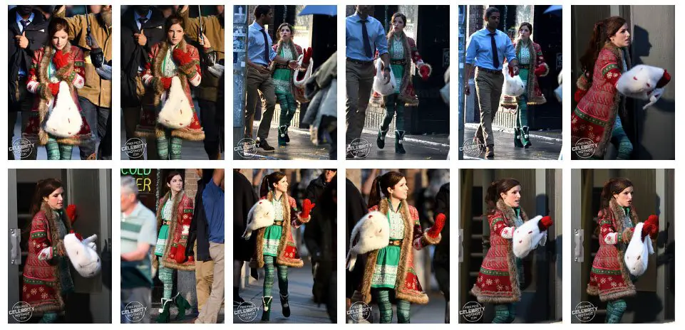 ALL the FREE pictures of Anna Kendrick filming Noelle (2019) on our gallery pages: www.CelebrityWotNot.photos