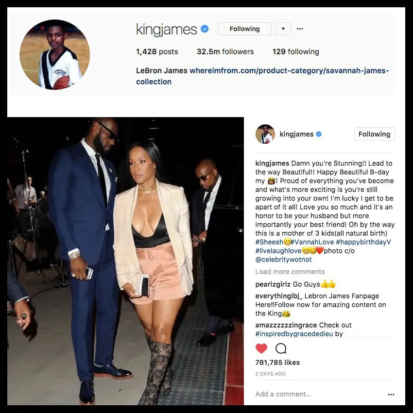 LeBron James used OUR picture of himself and wife Savannah James on his official Instagram account