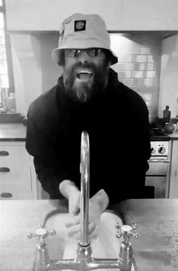 Liam Gallagher spreads the Coronavirus wash your hands message by singing Wonderwash