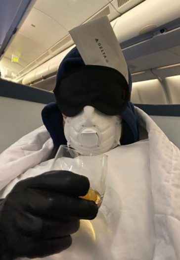 Sebastian Stan fully covered up during the Coronavirus! Photo courtesy of @imsebastianstan / Instagram