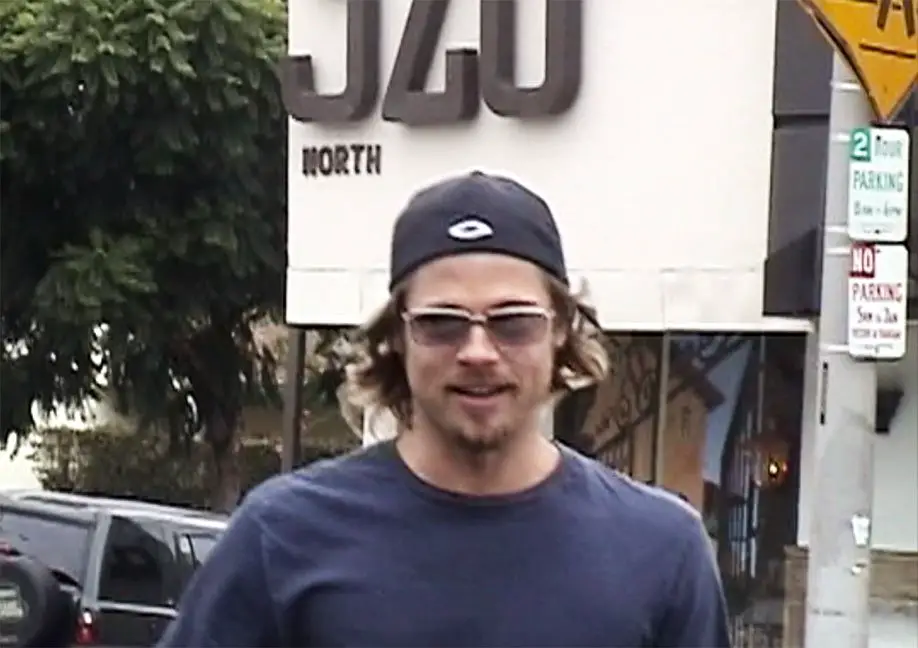 Brad Pitt rocked his baseball cap backwards back in 2002 as he picked up then wife Jennifer Aniston