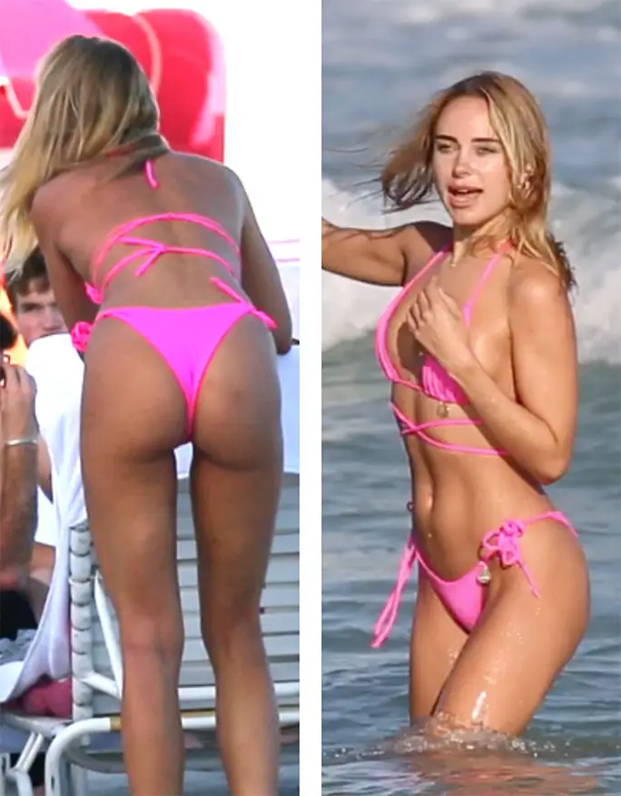 Kimberley Garner shows off her bikini body in her own "80's Pink&...