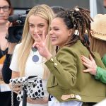 Sasha was nominated for Best Female Lead at the Spirit Awards Click here to license the images and story © Atlantic Images Sasha Lane shows off her chewing gum and hugs it out with co-star Riley Keough