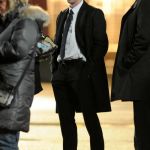 Tom Felton aka Julian Albert / Doctor Alchemy pictured in dark suit and tie possible attending a funeral on the 3x23 season finale of The Flash © MEGA / Atlantic Images The Flash Kisses Iris West in Season 3x23 Finale - The Flash Funeral Grant Gustin kisses Candice Patton with Tom Felton Keiynan Lonsdale Carlos Valdes looking on