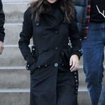 Selena Gomez looked a sight of sophistication in her Versace Trench Coat at the Sundance Film Festival © Atlantic Images Selena Gomez Versace Fall Trench Coat Sundance © Atlantic Images