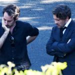 Johnny Depp wore a smart suit as he got into character on set of Richard Says Goodbye © Atlantic Images Johnny Depp Filming Richard Says Goodbye