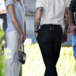 Johnny Depp chatted to a mystery lady as he took a break from filming Richard Says Goodbye © Atlantic Images Johnny Depp New Tattoo Filming Richard Says Goodbye Mystery Girl