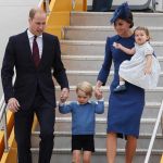 All holding hands! Will, Kate, Prince George and Princess Charlotte arrive holding hands together for their Canadian Tour © Atlantic Images Royal Tour Canada Prince William Kate Middleton Prince George Princess Charlotte Jenny Packham Dress