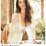 Kelly Brook wore skimpy see-through white lace lingerie as she posed for her new 2018 calendar - Photo courtesy of @iamkbpretty / Instagram Kelly Brook Lingerie See Through White Lace Bra
