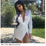 Kylie Jenner posted this revealing braless shot just 5 days before it was announced she is pregnant - Photo courtesy of @kyliejenner / Instagram Kylie Jenner Pregnancy News Braless Dress Instagram Post