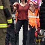 The Rock and Neve Campbell Film Rescue Scenes for Hollywood Blockbuster Skyscraper 2018 in Vancouver, Canada © Atlantic Images The Rock Neve Campbell Skyscraper